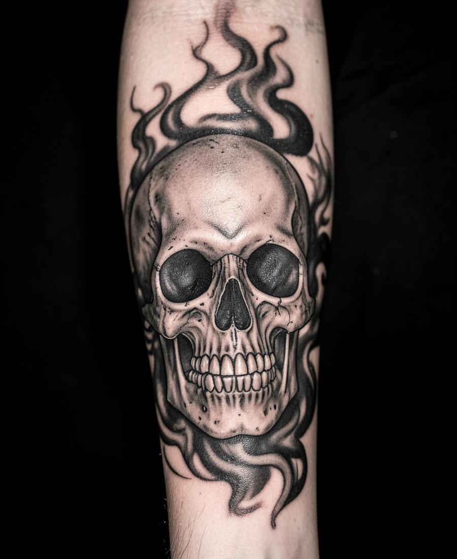 Smoke Skull Black & Grey